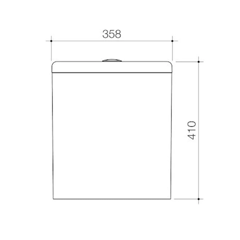Caroma Contura II Close Coupled 4s RH Toilet Cistern - White - Image 2