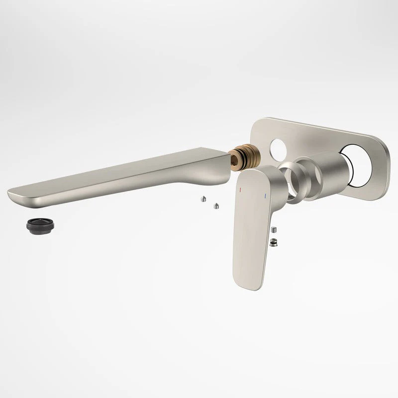 Caroma Contura II Wall Basin/Bath Mixer 220mm - Trim Kit - Brushed Nickel