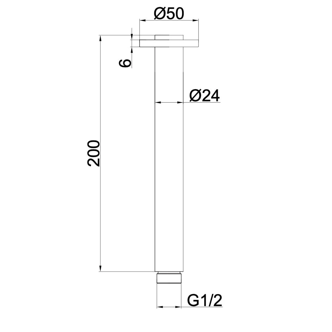 Linsol Corsica 200mm Round Ceiling Arm - Matte Black - Image 2