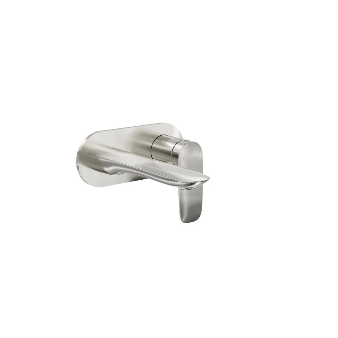 Linsol Curva 1-Plate Wall Basin or Bath Mixer - Brushed Nickel - Image 2