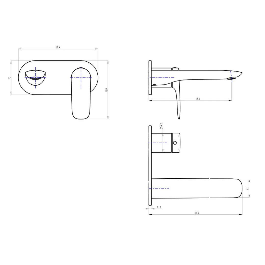 Linsol Curva 1-Plate Wall Basin or Bath Mixer Trim Kit - Chrome - Image 3