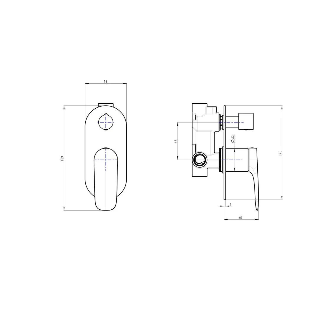 Linsol Curva 1-Plate Wall Mixer with Divertor - Brushed Nickel - Image 2