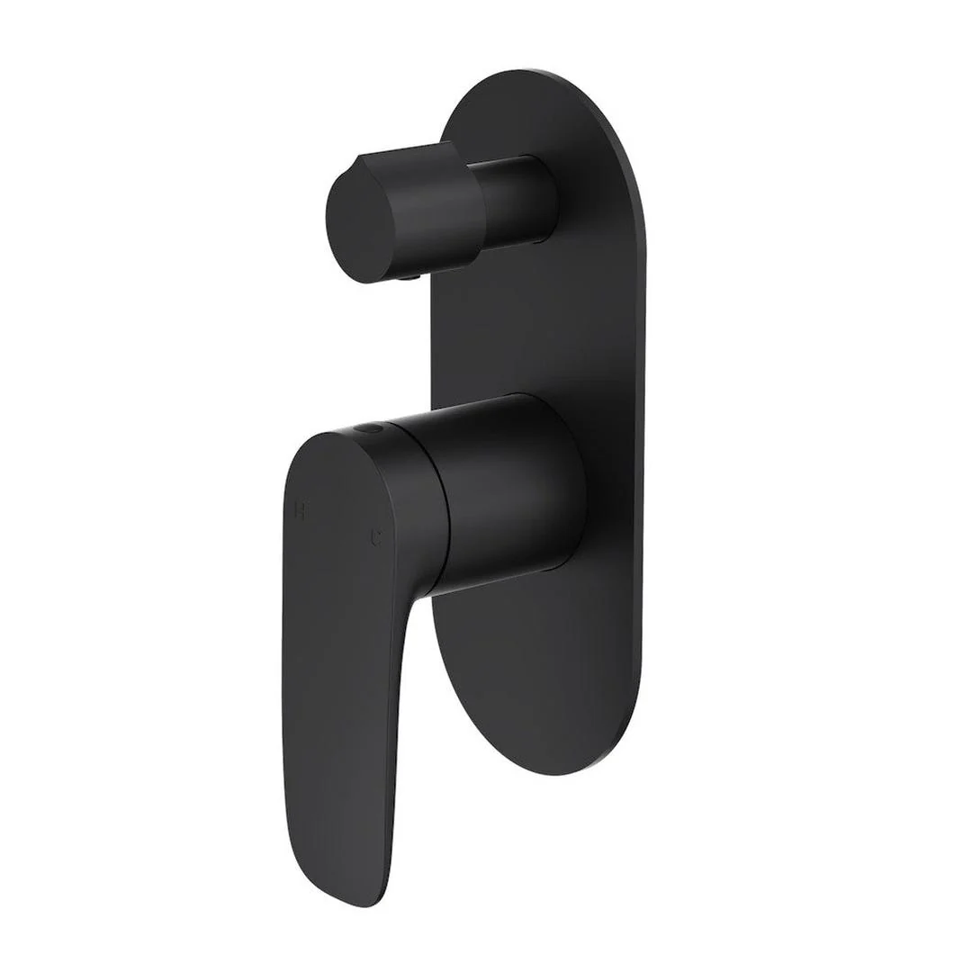 Linsol Curva 1-Plate Wall Mixer with Divertor Trim Kit - Matte Black