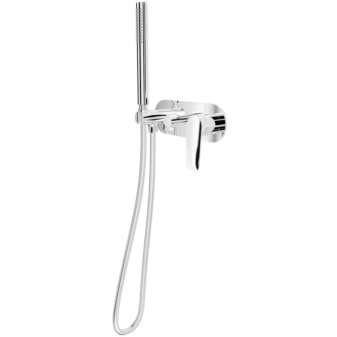 Linsol Curva 1-Plate Wall Mixer with Hand Shower Trim Kit - Chrome