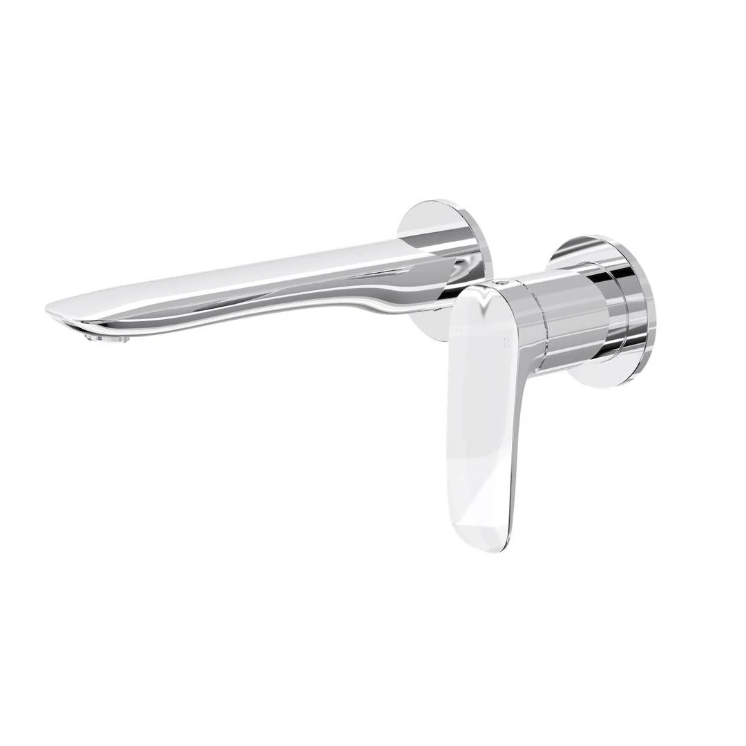 Linsol Curva 2-Plate Wall Basin or Bath Mixer - Chrome