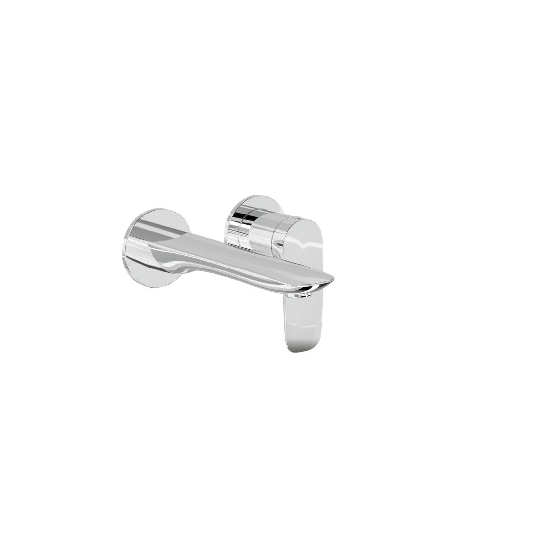 Linsol Curva 2-Plate Wall Basin or Bath Mixer - Chrome - Image 2