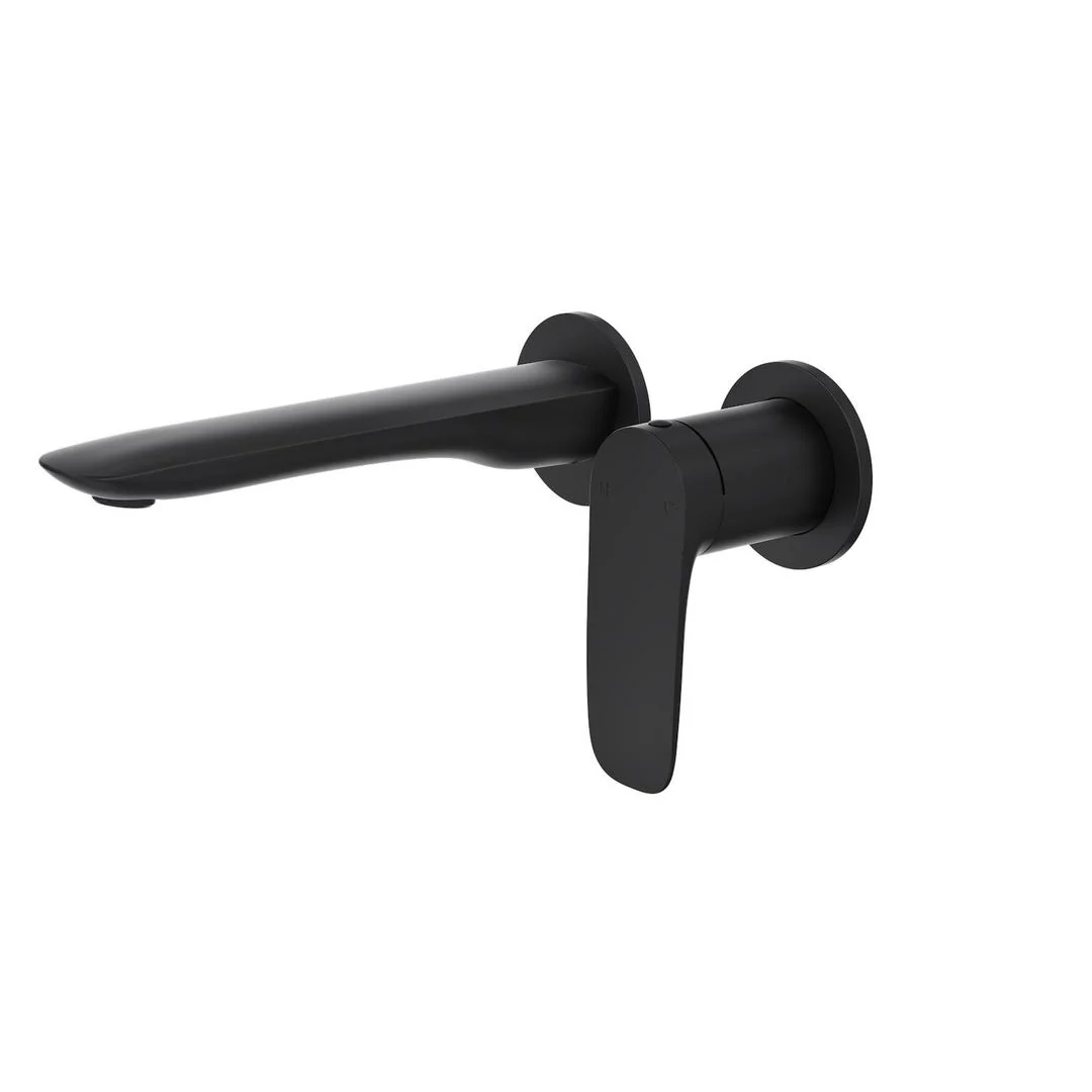 Linsol Curva 2-Plate Wall Basin or Bath Mixer Trim Kit - Matte Black