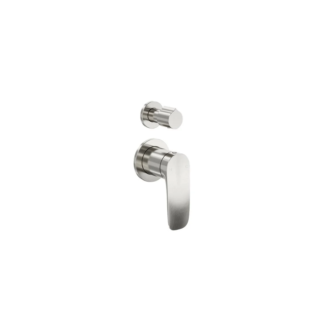 Linsol Curva 2-Plate Wall Mixer with Divertor - Brushed Nickel - Image 2