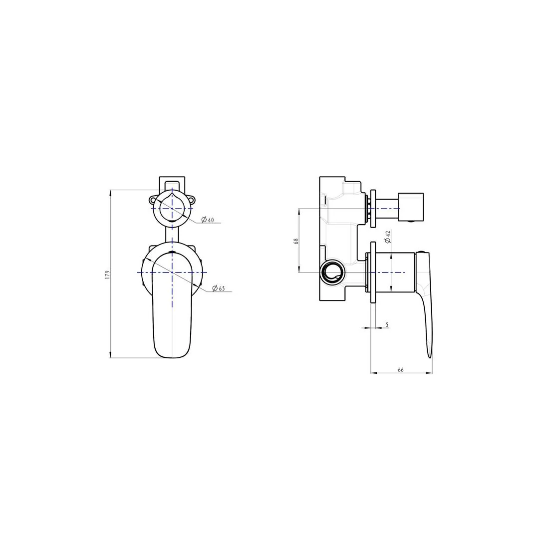 Linsol Curva 2-Plate Wall Mixer with Divertor - Brushed Nickel - Image 3