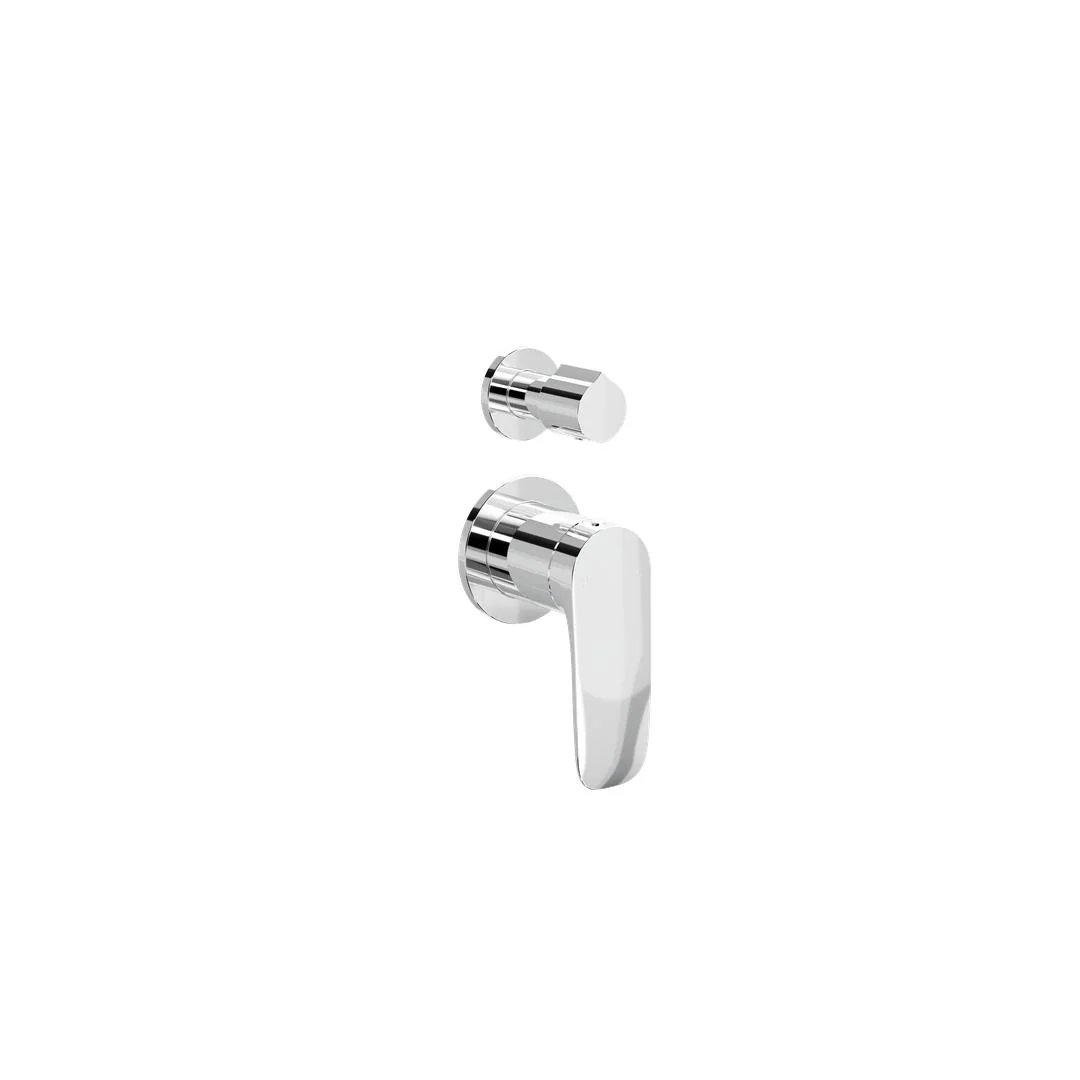 Linsol Curva 2-Plate Wall Mixer with Divertor Trim Kit - Chrome - Image 2