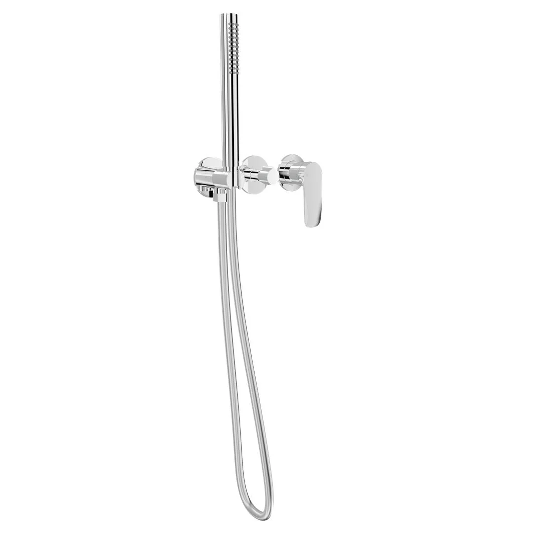 Linsol Curva 3-Plate Wall Mixer with Hand Shower - Chrome - Image 2