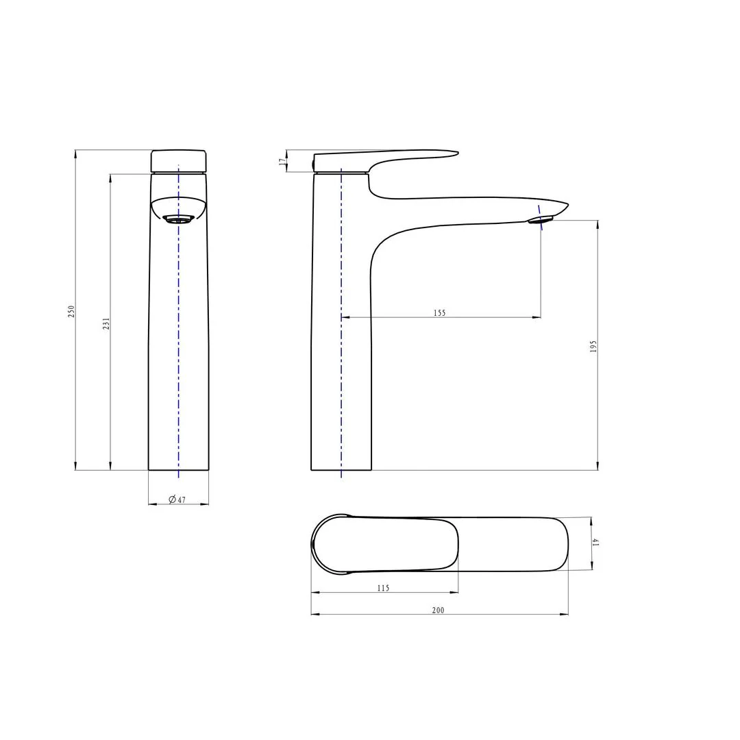 Linsol Curva Mid Height Basin Mixer - Chrome - Image 4