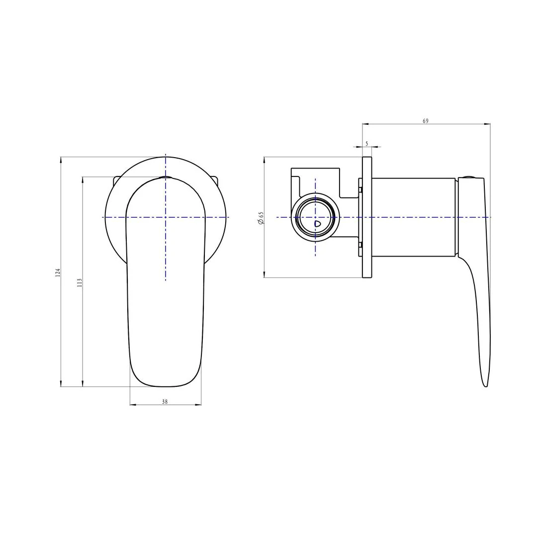 Linsol Curva Wall Mixer - Gunmetal - Image 2
