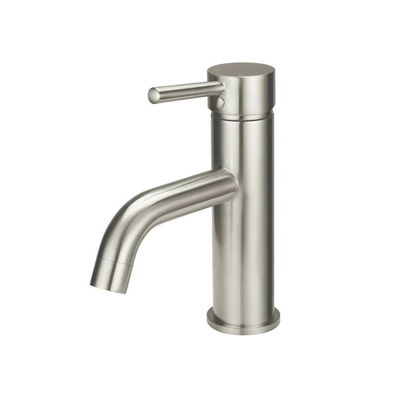 Meir Round Basin Mixer Tap Curved - PVD Brushed Nickel