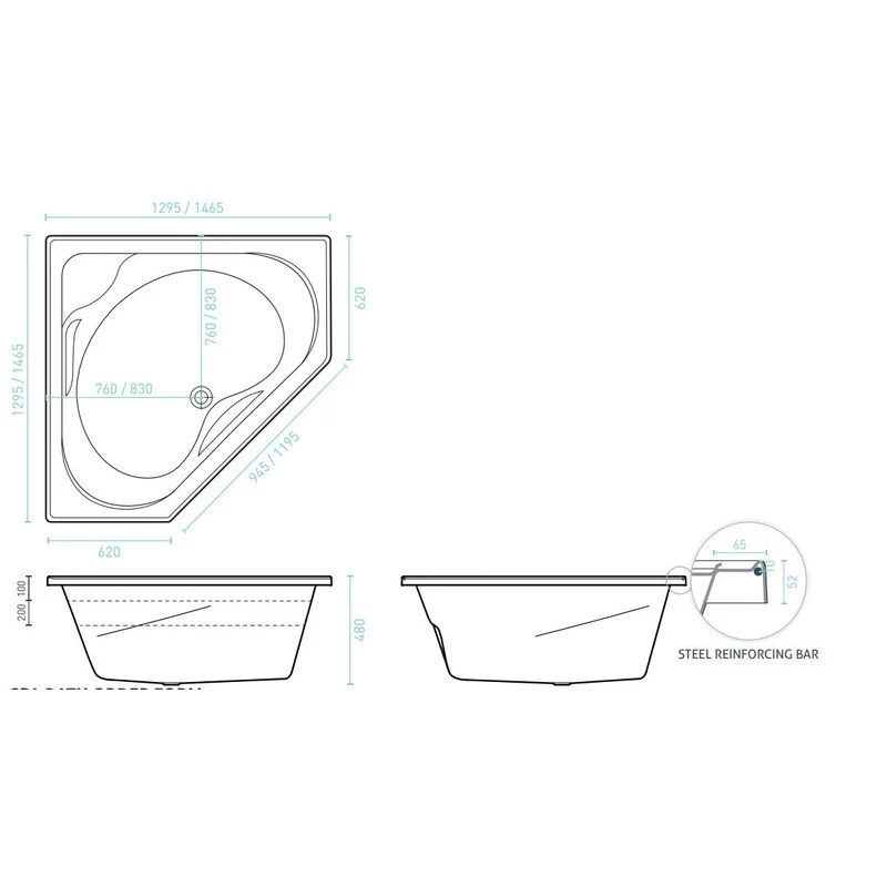 Decina Angelique 1295 Dolce Vita 18 Jet Spa Bath - Image 4