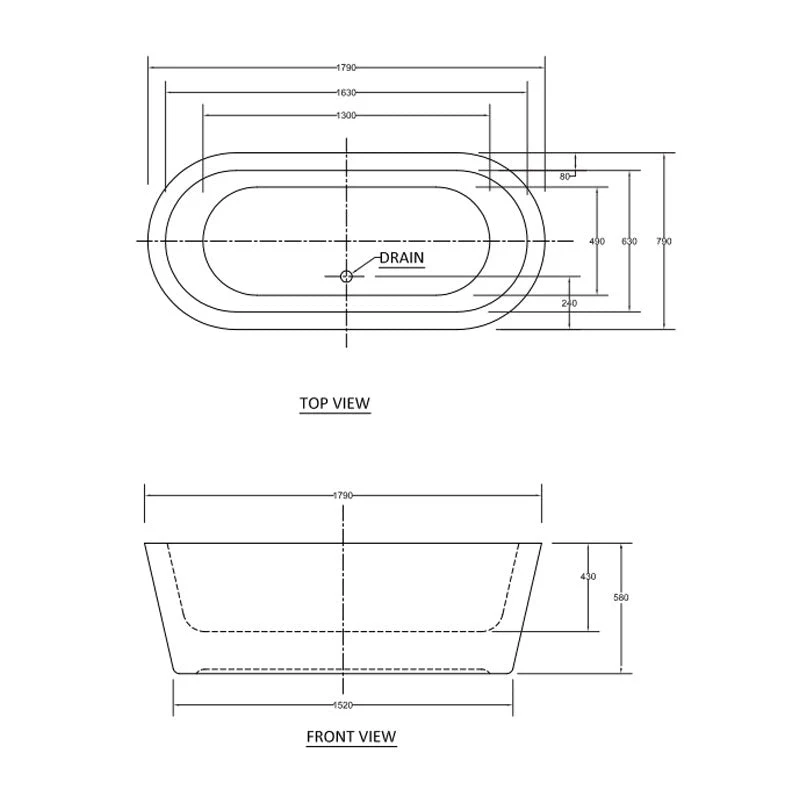 Decina Cool 1790 Freestanding Bath - Image 3