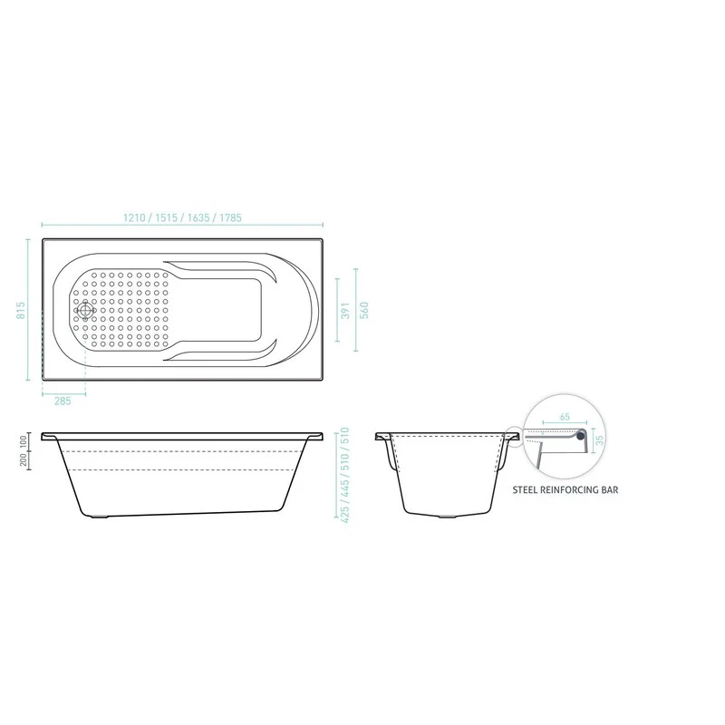 Decina Modena 1650 Contour 12 Jet Spa Bath - Image 2