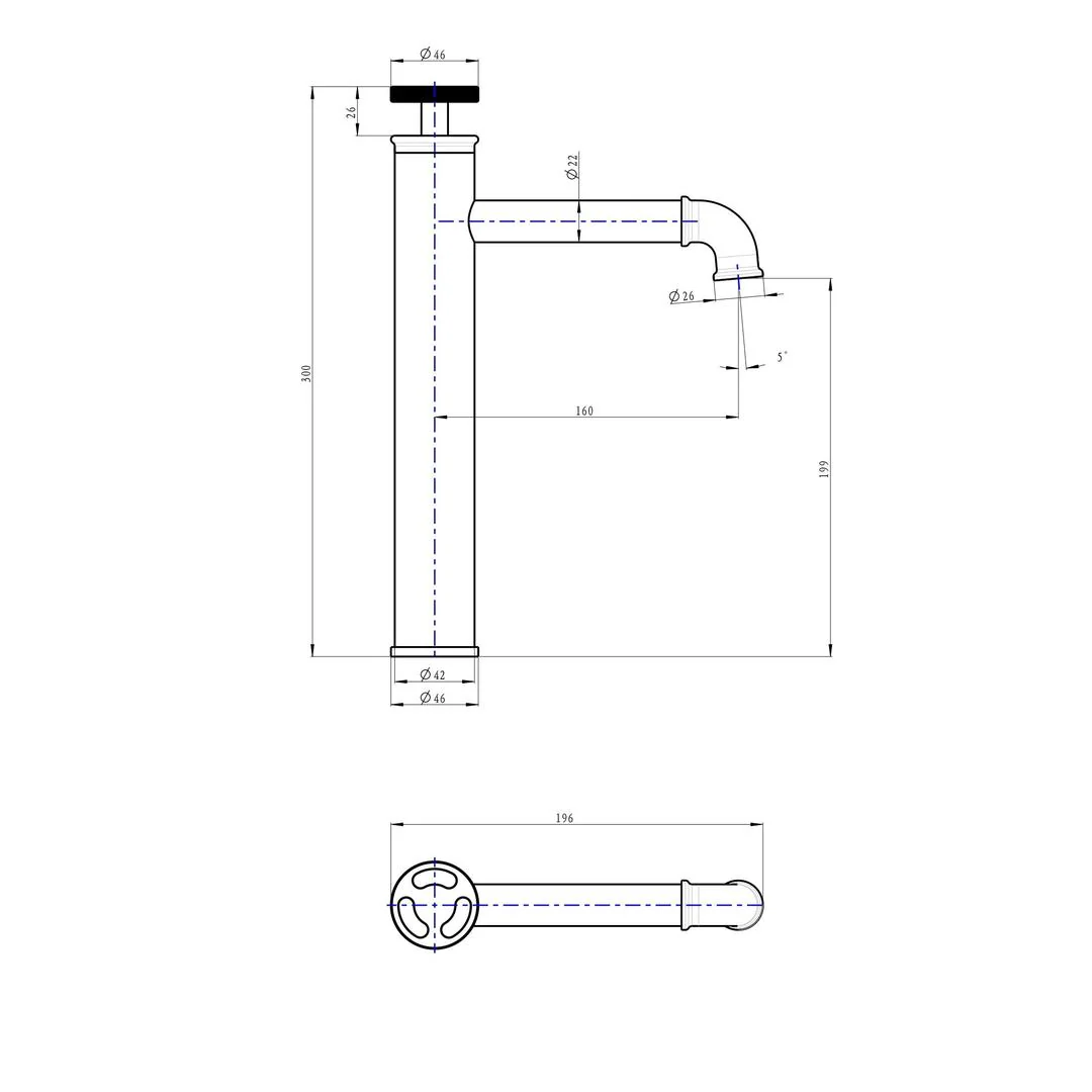 Linsol Dynamik Tall Basin Mixer - Chrome - Image 4
