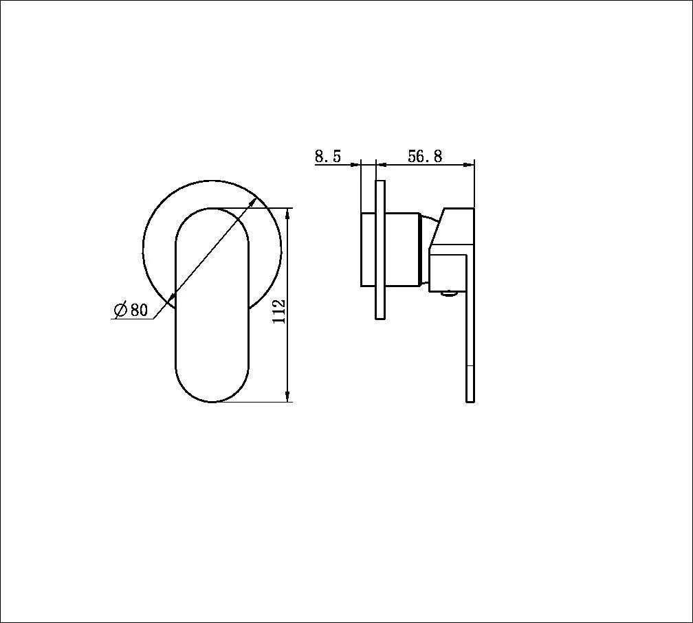 Nero Ecco Shower Mixer 80mm Round Plate - Brushed Nickel - Image 2