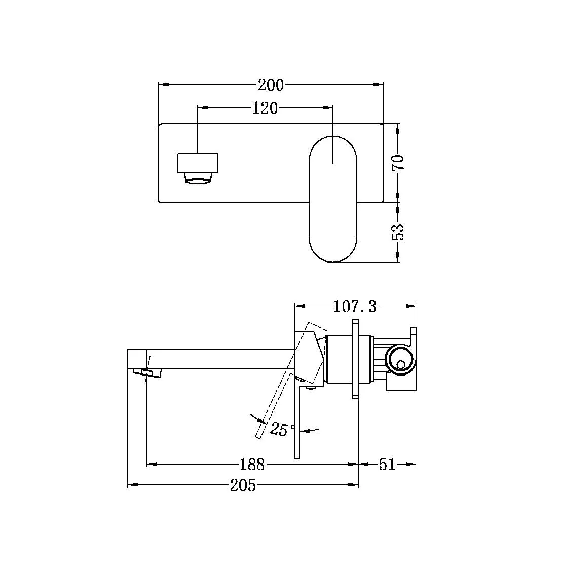 Nero Ecco Wall Basin/Bath Mixer - Chrome - Image 4