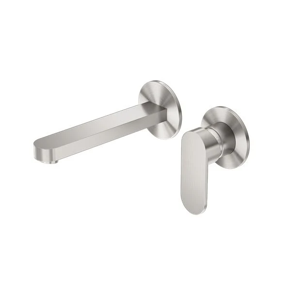 Nero Ecco Wall Basin/Bath Mixer Separate Back Plate - Brushed Nickel