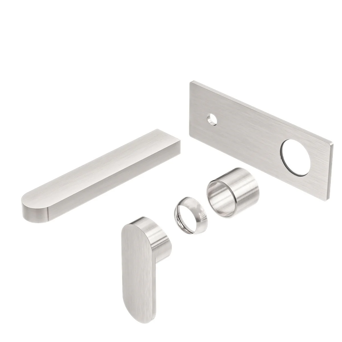 Nero Ecco Wall Basin/Bath Mixer (Trim Kit Only) - Brushed Nickel