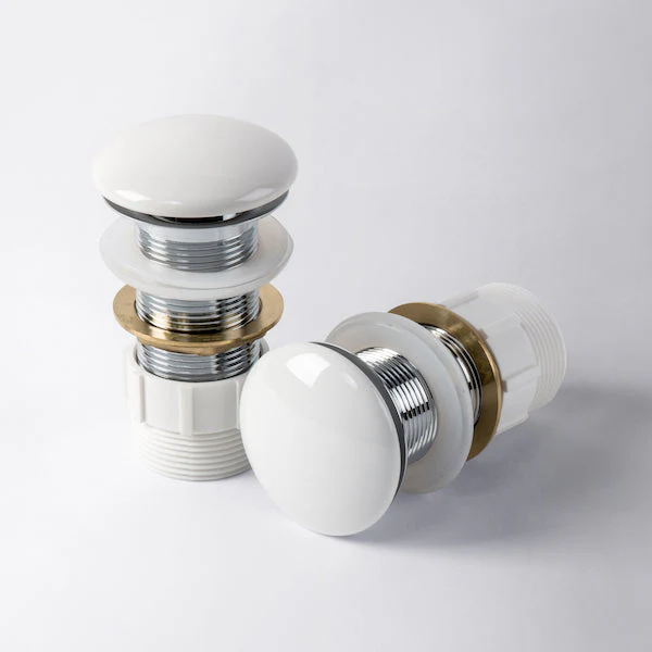 Eight Quarters White Gloss Ceramic Pop-up Waste