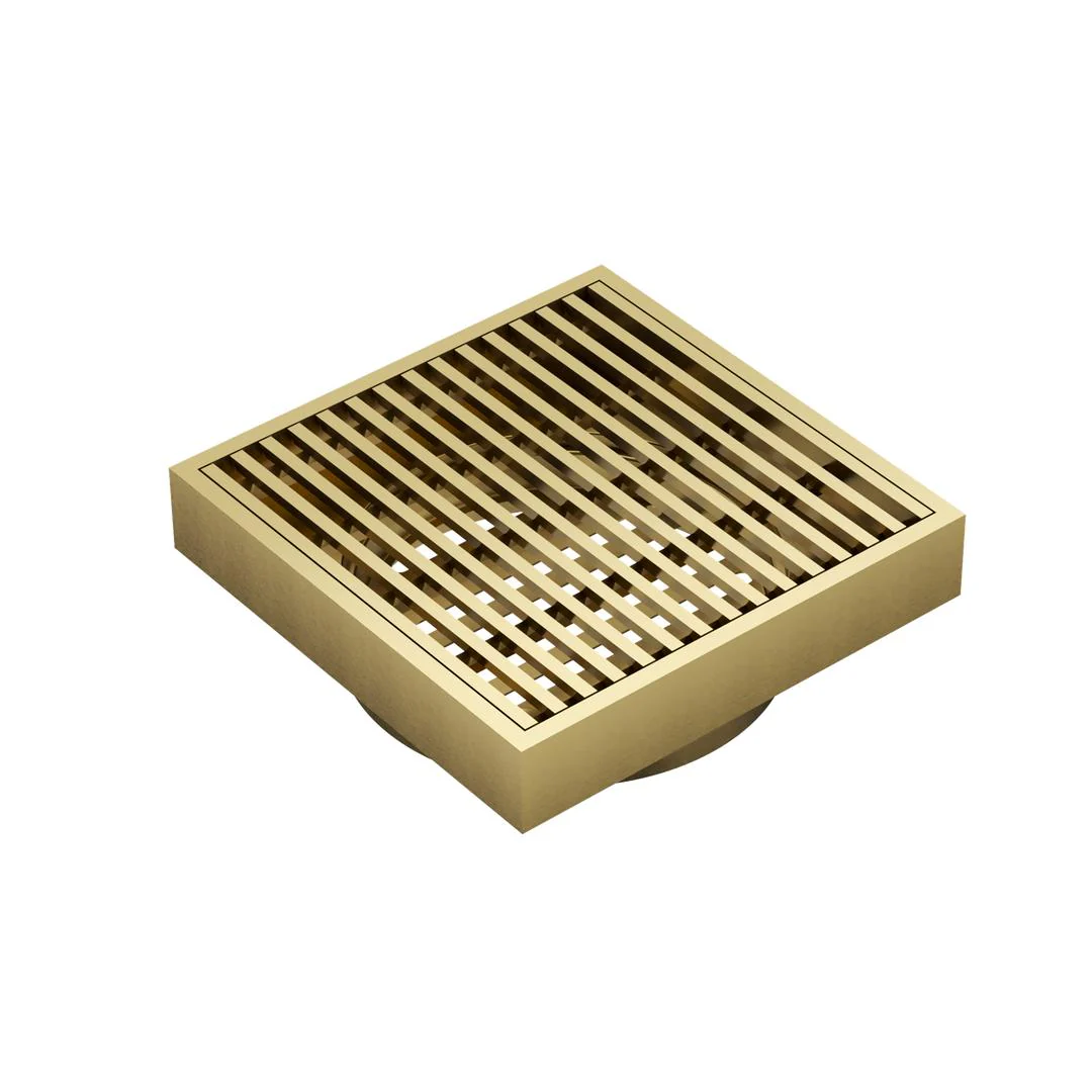 Linsol Ezyflow 110mm Heelguard Square Waste DN89 - Brushed Brass