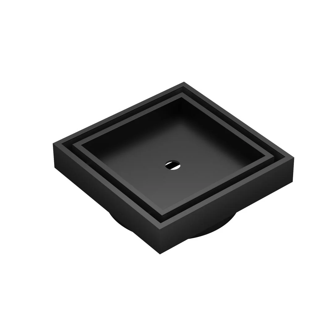 Linsol Ezyflow 110mm Tile Insert Square Waste DN64 - Matte Black