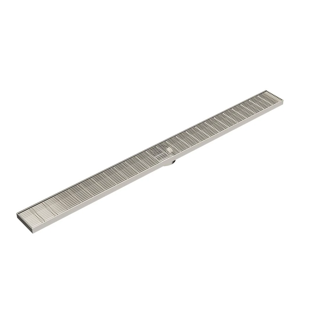 Linsol Ezyflow 1200mm Heelguard Linear Waste DN89 - Brushed Nickel