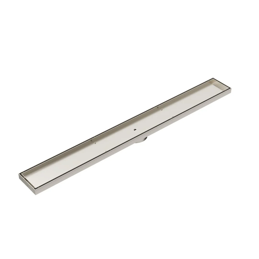 Linsol Ezyflow 900mm Tile Insert Linear Waste DN64 - Brushed Nickel