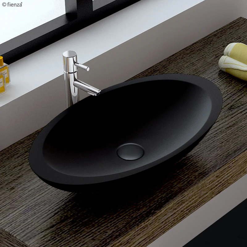 Fienza Bahama Solid Surface Basin - Black Matte