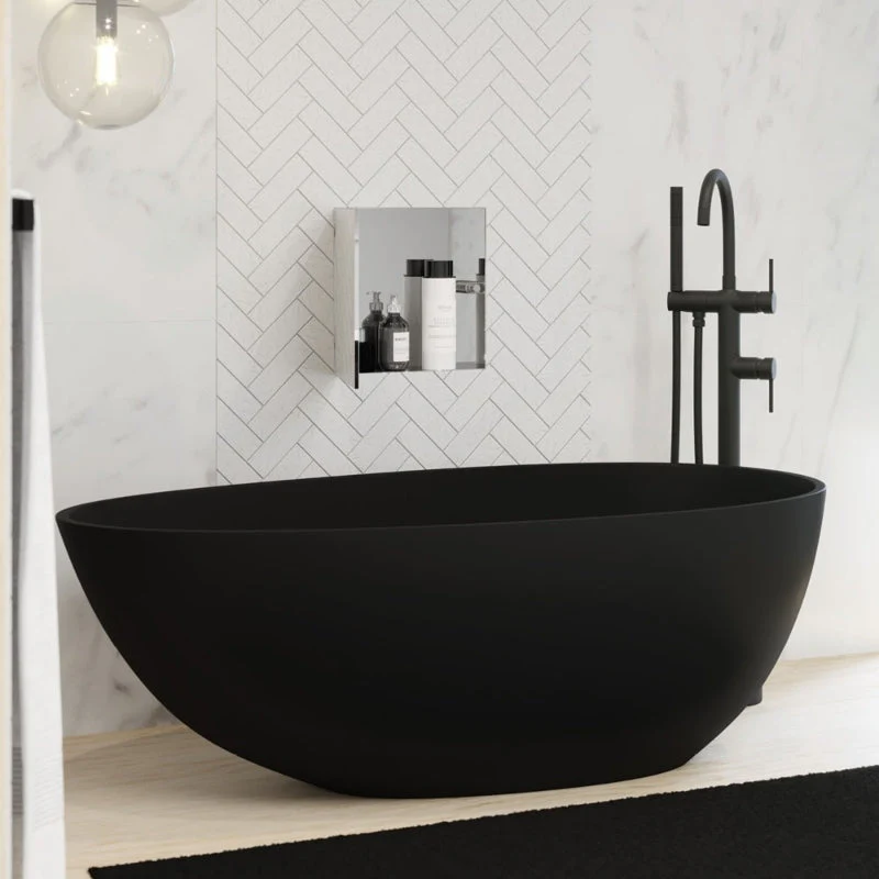 Fienza Bahama Solid Surface Bath 1700mm - Black Matte