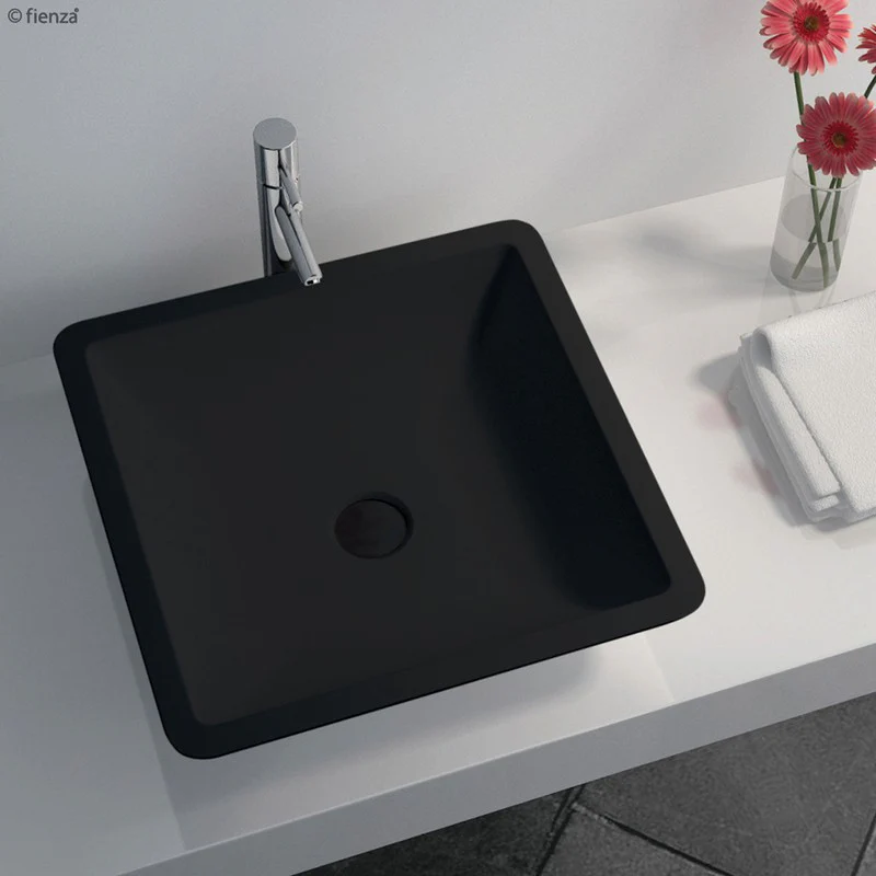 Fienza Classique 420 Solid Surface Above Counter Basin - Black Matte