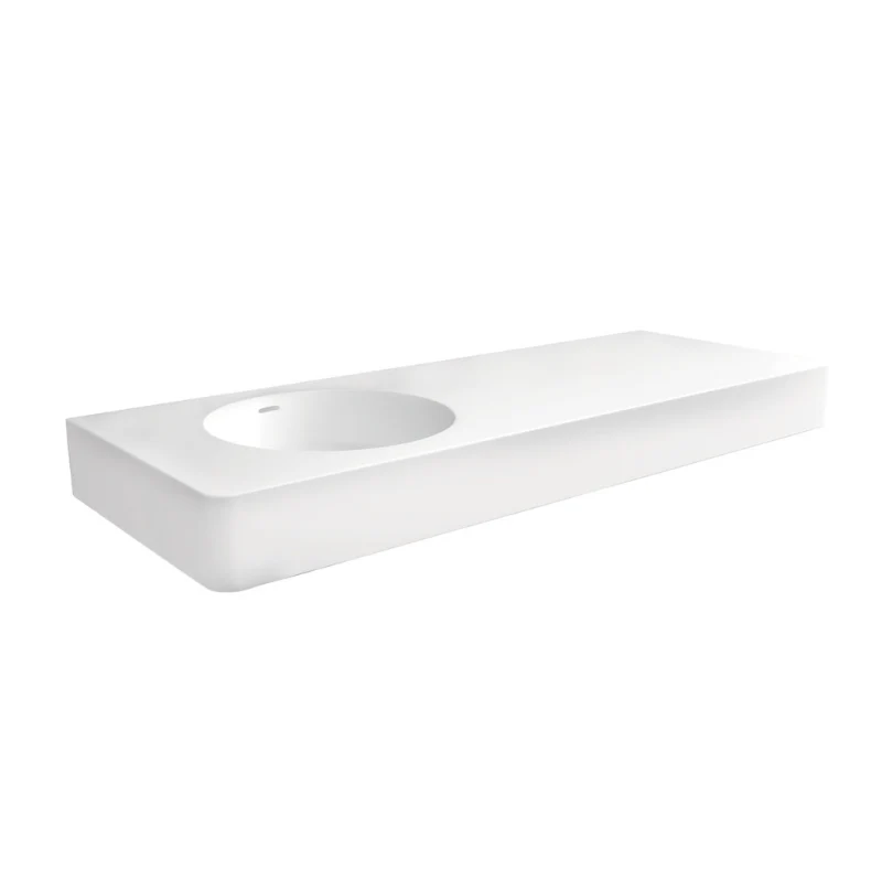 Fienza Encanto 1200 Solid Surface Wall-Hung Basin - Left-Hand Bowl - Image 2