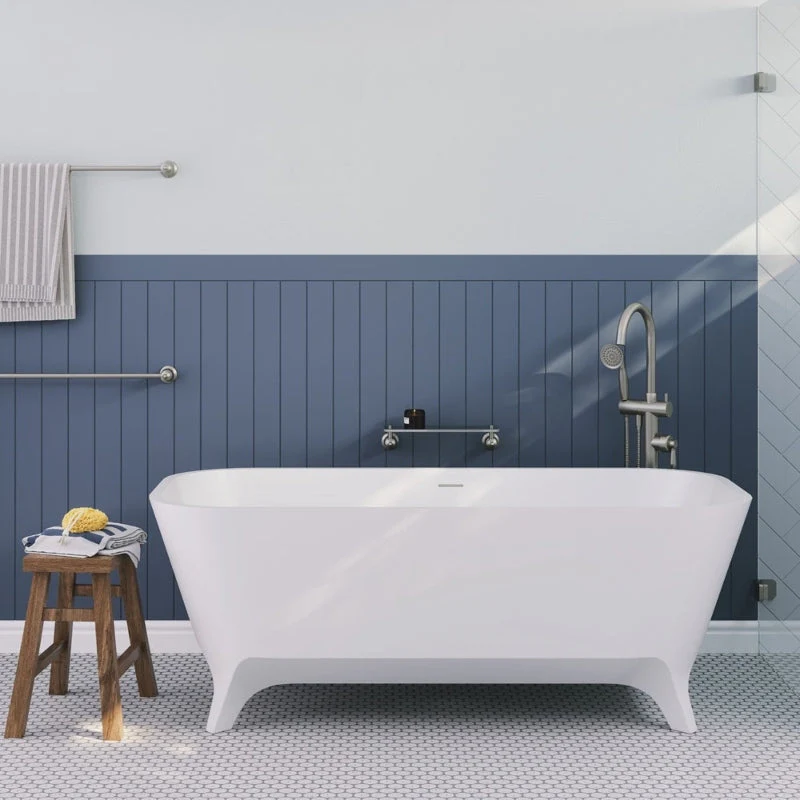 Fienza Hampton Solid Surface Bath 1600mm - White Matte - Image 2