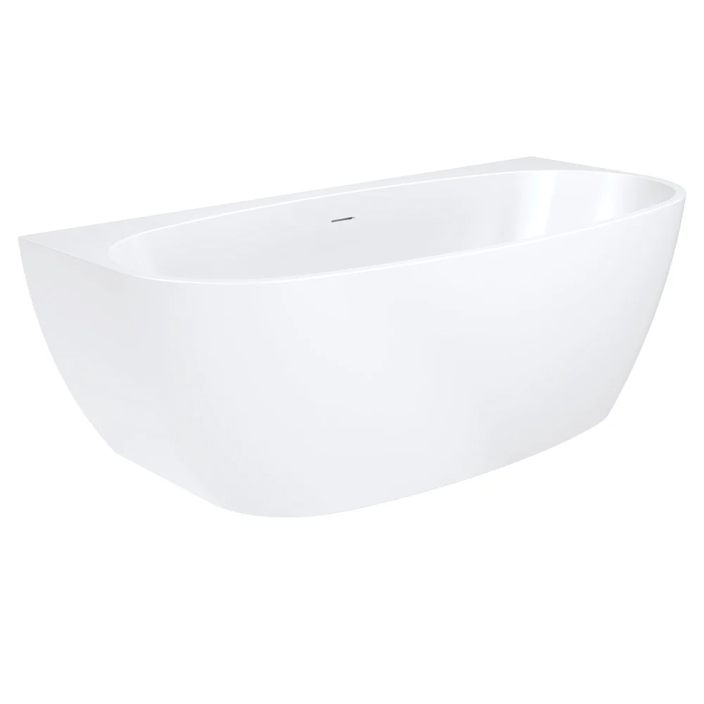 Fienza Keeto Back-To-Wall Acrylic Bath with Overflow, 1700mm - Image 3
