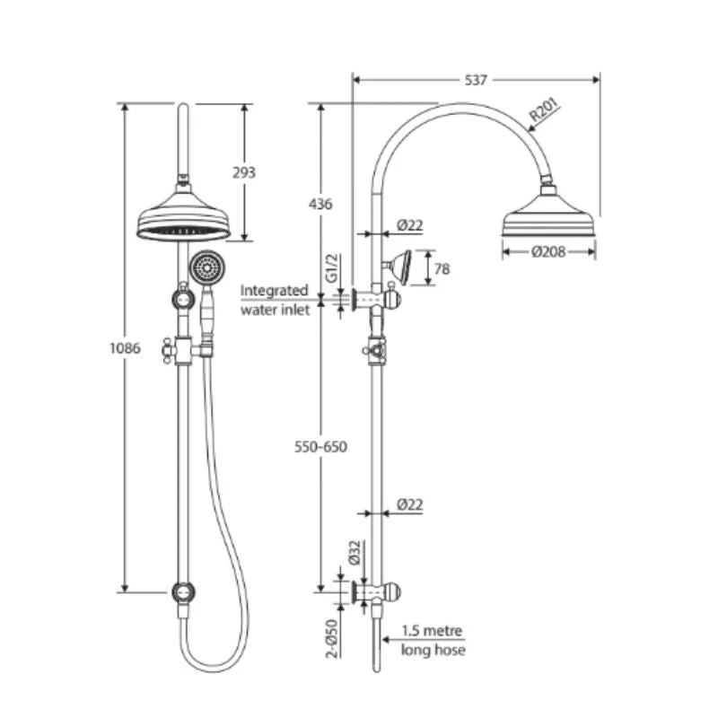 Fienza Lillian Multifunction Rail Shower - Brushed Nickel - Image 3