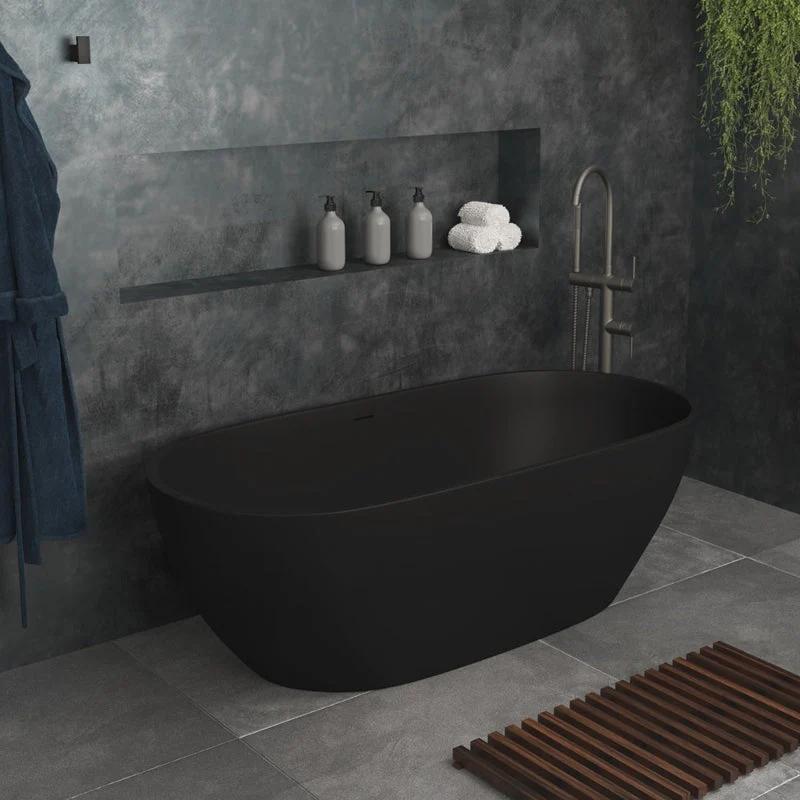 Fienza Luciana Solid Surface Bath - Black Matte