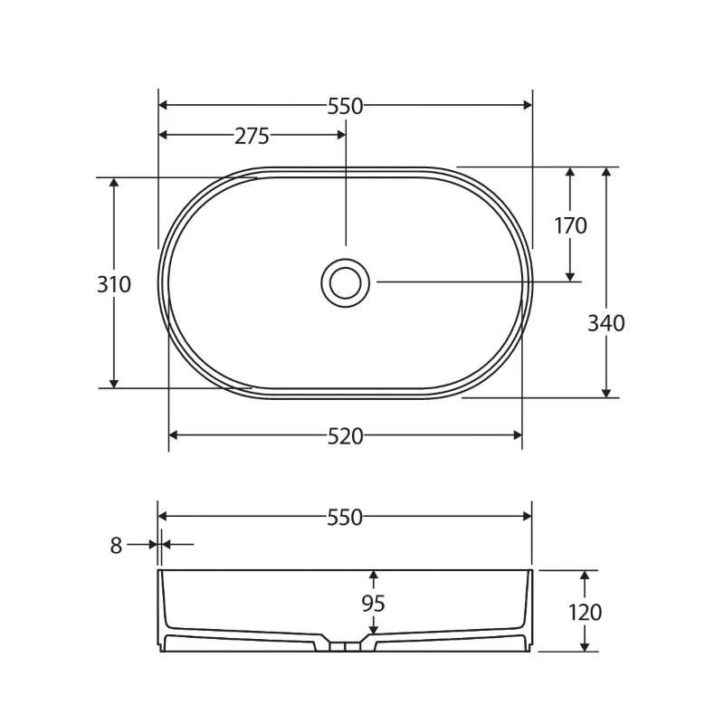 Fienza Minka Pill Solid Surface Above Counter Basin - Forest - Image 4