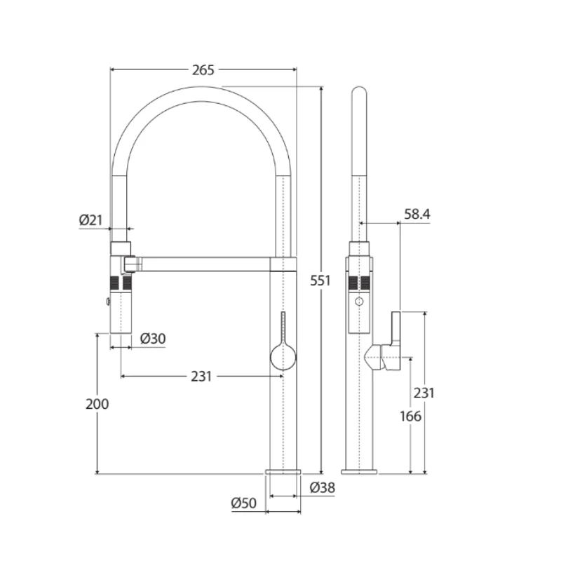 Fienza Sansa Pull Down Sink Mixer - Brushed Nickel - Image 2
