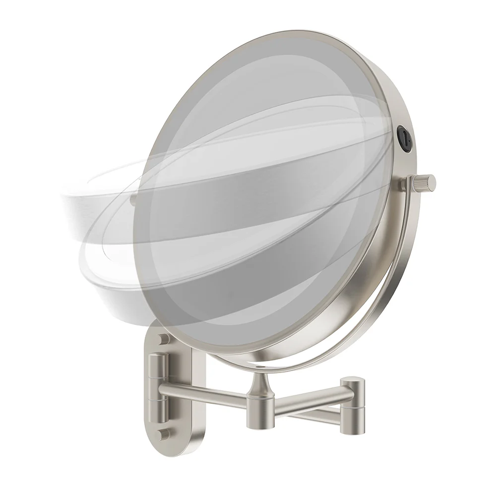 Fienza Swivel LED Magnifying Mirror, Brushed Nickel - Image 3