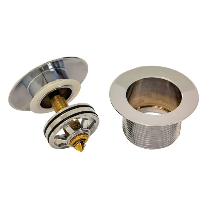 Fienza Universal Pull-Out/Pop-Up Brass Cap Bath Waste with Overflow - Chrome - Image 2