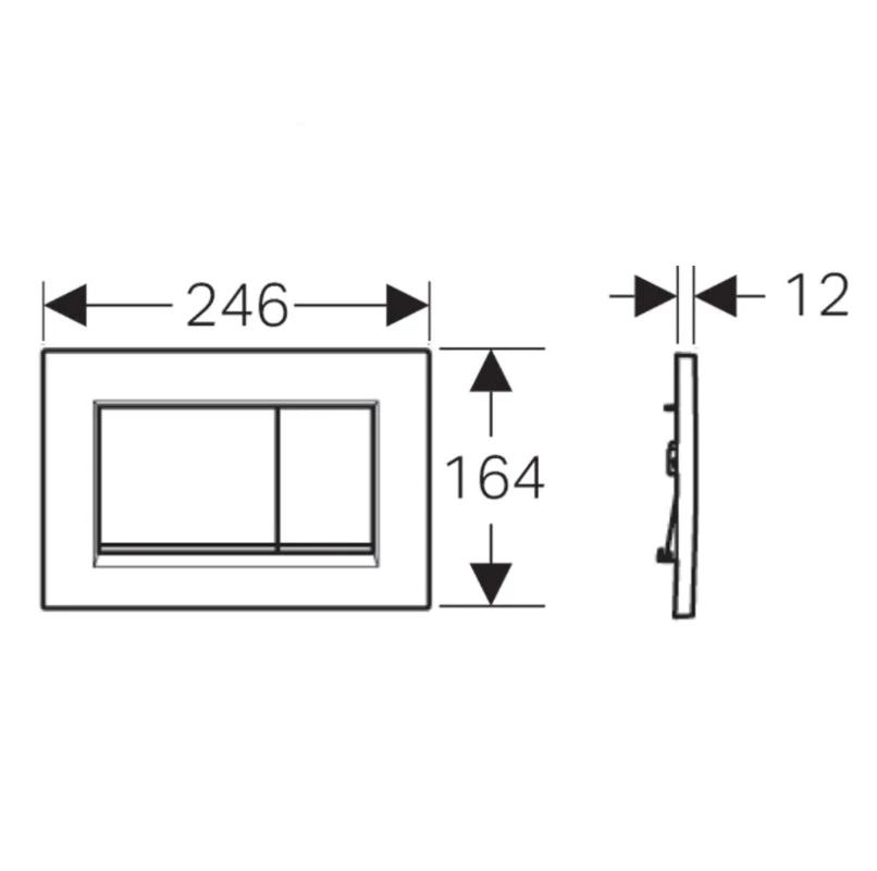 Geberit Sigma30 Black MatteDual Flush Plate - Black Trim - Image 2