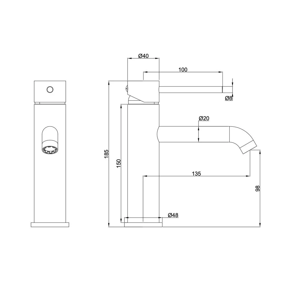 Linsol Gigi S2 Basin Mixer - Chrome - Image 2
