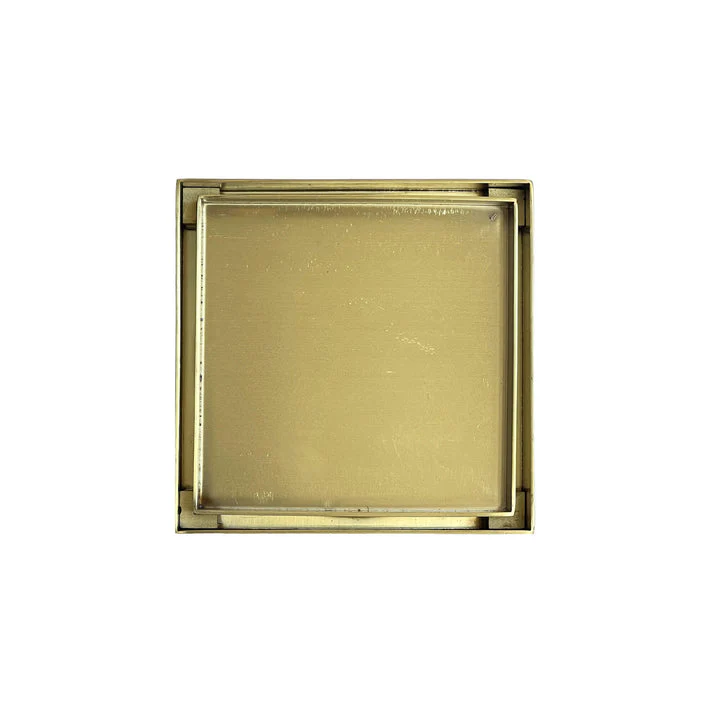 Kano Square Tile Insert Floor Waste - Brushed Gold - Image 2