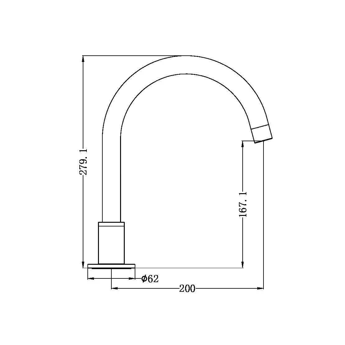 Nero Kara Hob Mount Bath Spout Only G1/2 Female Inlet - Brushed Bronze - Image 4