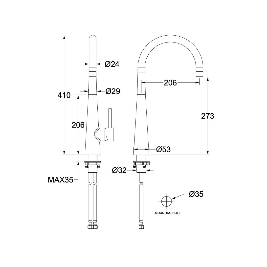 Linsol Kashi Sink Mixer - Gunmetal - Image 3