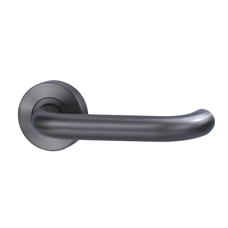 Lockwood Lever V2 Passage Set With Latch - Satin Gun Metal PVD