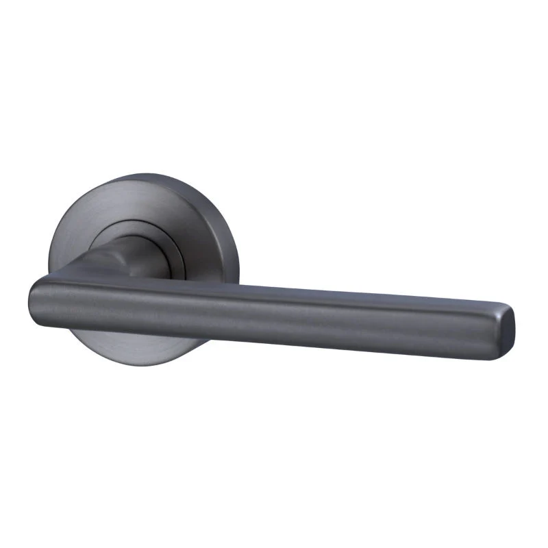 Lockwood Lever V4 Passage Set With Latch - Satin Gun Metal PVD